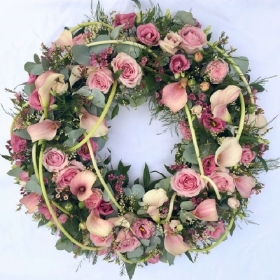 Rose & Calla Lily Funeral Wreath