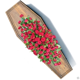 Rose Coffin Funeral Spray