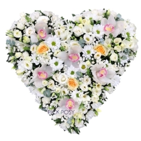 Orchid & Rose Funeral Heart