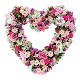 Pink & White Loose Open Heart