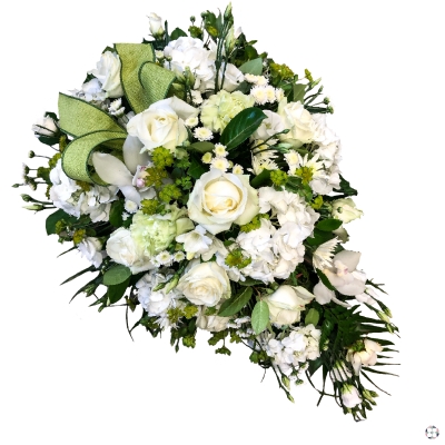 white-single-ended-spray-funeral-flowers-tribute-delivered-strood-rochester-medway