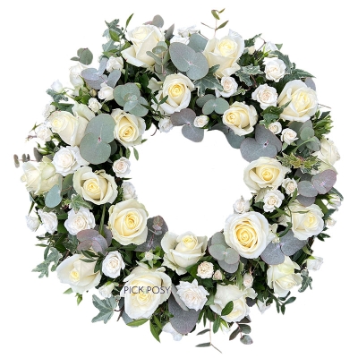 White Rose Funeral Wreath – buy online or call 01634 716154