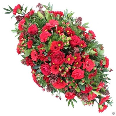 red-double-ended-open-ended-spray-funeral-flowers-tribute-delivered-strood-rochester-medway-kent