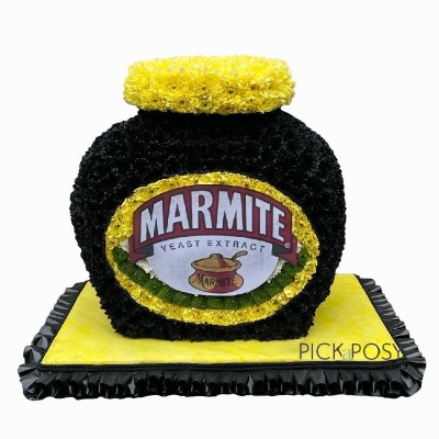 Marmite-jar-yeast-extract-funeral-flowers-tribute-wreath-delivered-strood-Rochester-Medway