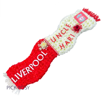 Liverpool-scarf-football-funeral-flowers-tribute-wreath-delivered-strood-rochester-medway 