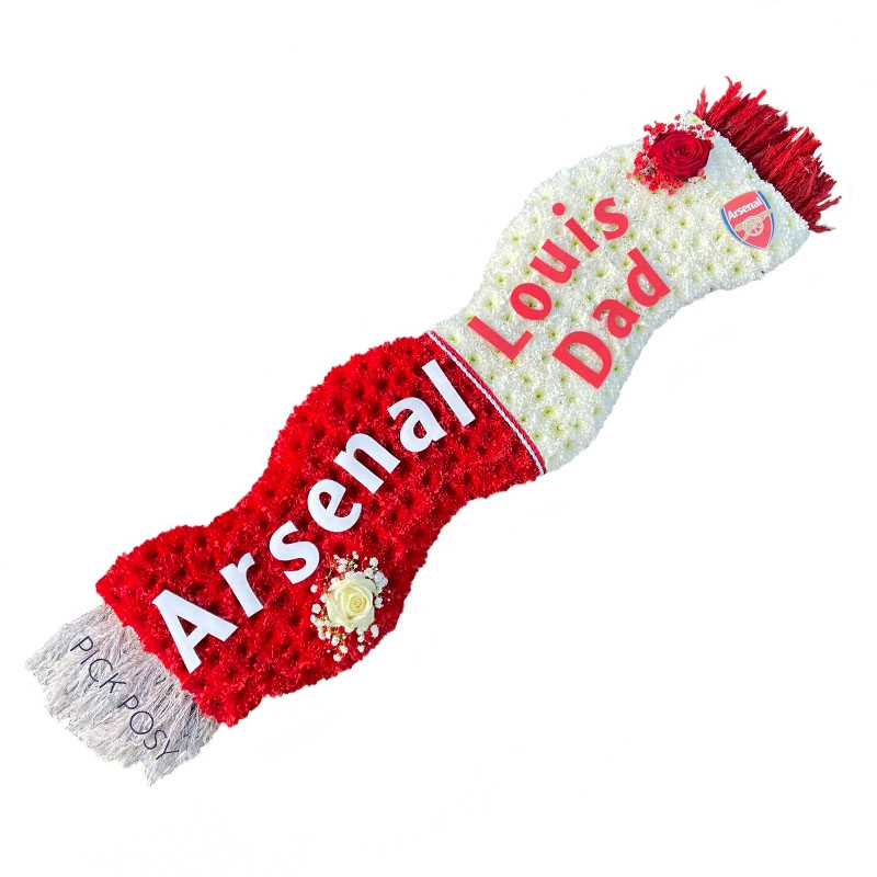 arsenal-football-team-scarf-funeral-flowers-tribute-wreath-delivered-strood-rochester-medway