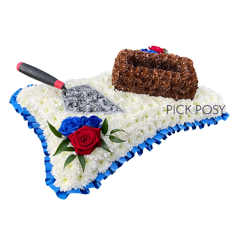 brick-trowel-builders-builder-funeral-flowers-pillow-tribute-wreath-delivered-strood-rochester-medway-kent