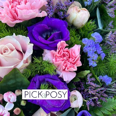 pink-purple-loose-cushion-wreath-funeral-flowers-tribute-delivered-strood-rochester-kent