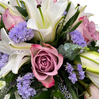 Lilac-white-based-funeral-cross-wreath-flowers-delivered-strood-rochester-medway-kent