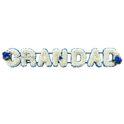 grandad-blue-roses-letters-funeral-flowers-tribute-delivered-strood-rochester-medway-kent