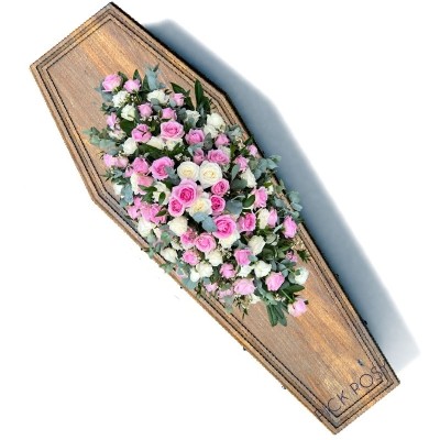 pink-white-rose-coffin-casket-spray-funeral-flowers-delivered-strood-rochester-medway-kent