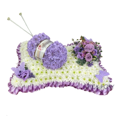 pillow-ball-of-wool-knitting-knitted-knit-crouchet-funeral-flowers-tribute-delivered-strood-rochester-medway