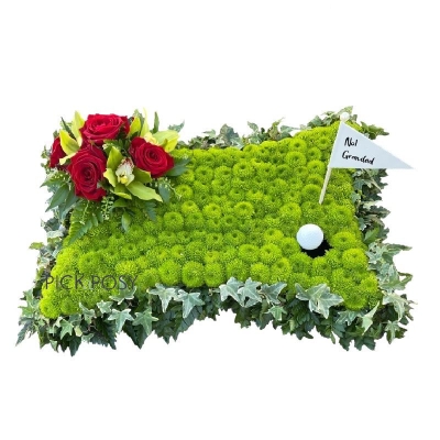 pillow-golf-golfing-pitch-flag-golfer-ball-flag-funeral-flowers-tribute-delivered-strood-rochester-medway-kent