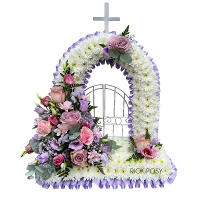 gates-of-heaven-lavender-lilac-pink-funeral-flowers-tribute-delivered-strood-rochester-medway-kent