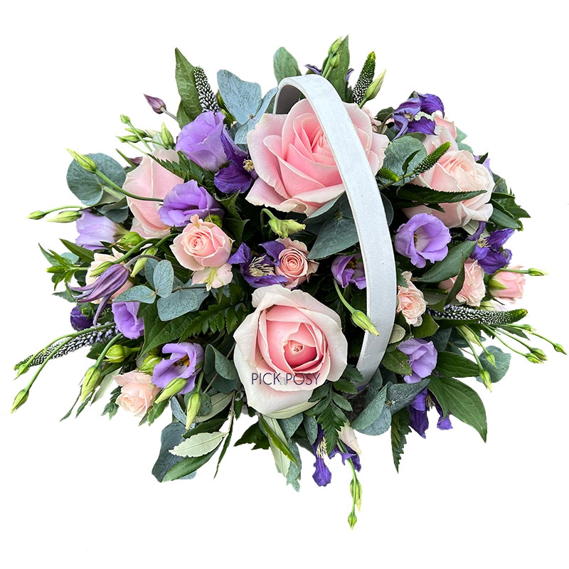 pink-lilac-sympathy-funeral-basket-arrangement-flowers-delivery-strood-rochester-medway