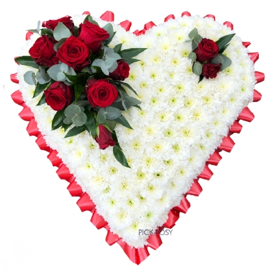 red-white-roses-funeral-heart-flowers-tribute-delivered-strood-rochester-medway 