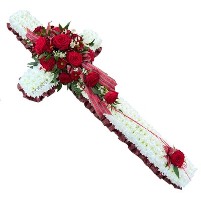 tartan-scottish-scotland-cross-wreath-funeral-flowers-delivered-strood-rochester-medway-kent