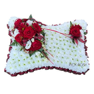 tartan-scottish-scotland-pillow-wreath-funeral-flowers-delivered-strood-rochester-medway-kent