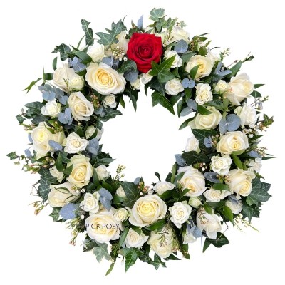 white-rose-red-rose-roses-wreath-ring-funeral-flowers-tribute-delivered-strood-rochester-medway-kent