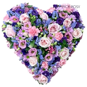 Loose-lilac-pink-purple-heart-funeral-flowers-tribute-delivery-strood-rochester-medway-kent