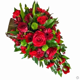 red-single-ended-spray-funeral-flowers-tribute-delivered-strood-rochester-medway