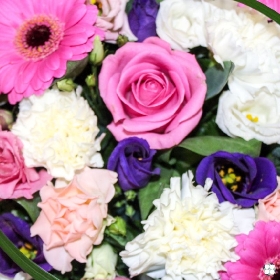 Pink Rose Funeral Posy Pad