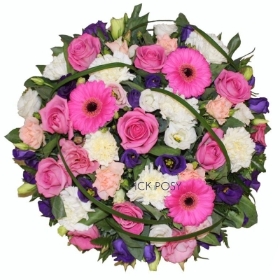 Pink Rose Funeral Posy Pad