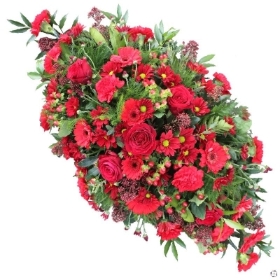 red-double-ended-open-ended-spray-funeral-flowers-tribute-delivered-strood-rochester-medway-kent