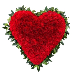 red-carnations-funeral-heart-flowers-tribute-delivered-strood-rochester-medway