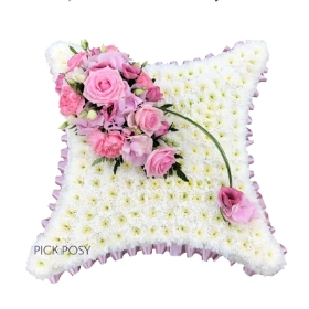 pink-white-based-pillow-funeral-flowers-tribute-wreath-delivered-strood-rochester-medway 