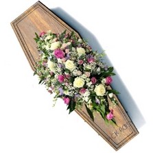 Pink & White Coffin Spray