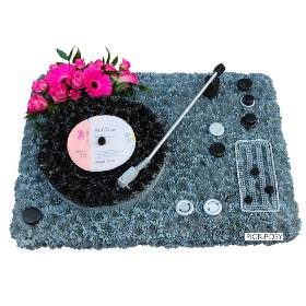 record-player-vinyl-records-dj-deck-funeral-flowers-tribute-delivered-strood-rochester-medway-kent