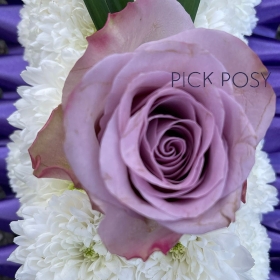 Purple-Lilac-white-based-funeral-cross-wreath-flowers-delivered-strood-rochester-medway-kent