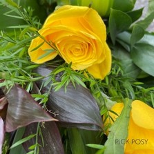 yellow-rose-tied-sheaf-funeral-flowers-tribute-delivered-strood-rochester-medway-kent