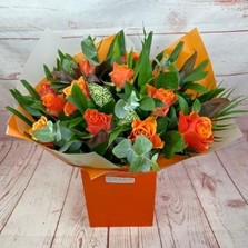 Marmalade-Moments-12-dozen-orange-roses-bouquet-delivered-strood-rochester-medway-kent