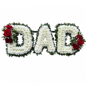 dad-foliage-edge-roses-letters-funeral-flowers-tribute-delivered-strood-rochester-medway-kent 