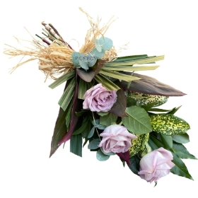 lilac-roses-tied-natural-tied-sheaf-wreath-funeral-flowers-tribute-delivered-strood-rochester-medway-kent