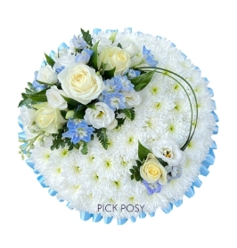 white-rose-baby-blue-based-posy-funeral-flowers-strood-rochester-medway-kent