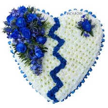 Blue Broken Heart Funeral Tribute