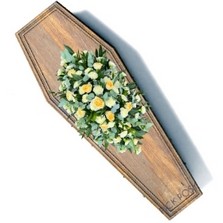 Cream Carnation & Roses Coffin Spray