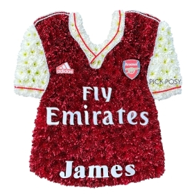 arsenal-football-shirt-funeral-flowers-wreath-tribute-delivered-strood-rochester-medway-kent