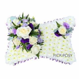 lavender-purple-white-pillow-wreath-funeral-flowers-tribute-delivered-strood-rochester-medway-kent