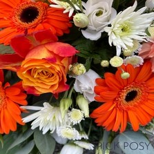 orange-white-double-ended-spray-funeral-flowers-tribute-delivered-strood-rochester-medway