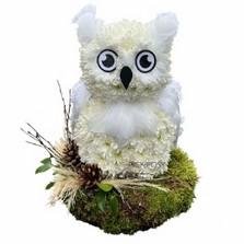 owl-snowy-white-funeral-flowers-tribute-wreath-delivered-strood-rochester-medway-kent