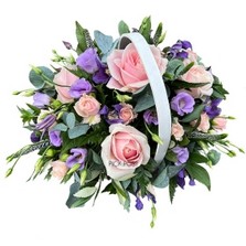 pink-lilac-sympathy-funeral-basket-arrangement-flowers-delivery-strood-rochester-medway