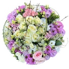 pink-white-roses-modern-style-white-roses-purple-lisanthus-funeral-posy-pad-delivered-strood-rochester-kent