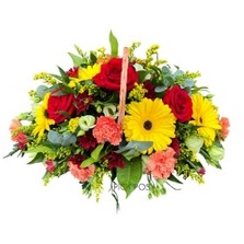 red-yellow-orange-sympathy-funeral-basket-arrangement-flowers-delivery-strood-rochester-medway