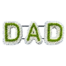 Green-white-dad-letters-funeral-flowers-tribute-delivered-strood-rochester-medway-kent