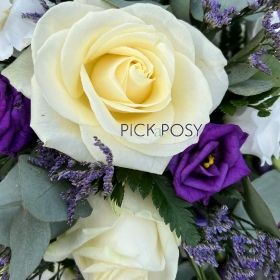 Purple-white-based-funeral-cross-wreath-flowers-delivered-strood-rochester-medway-kent