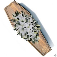 White Lily Coffin Spray